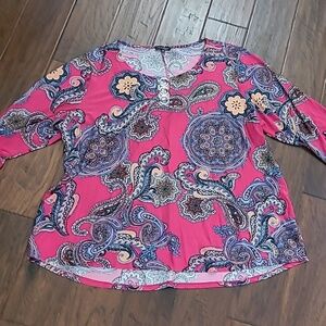 Ava & Grace Colorful Paisley Blouse size 3X